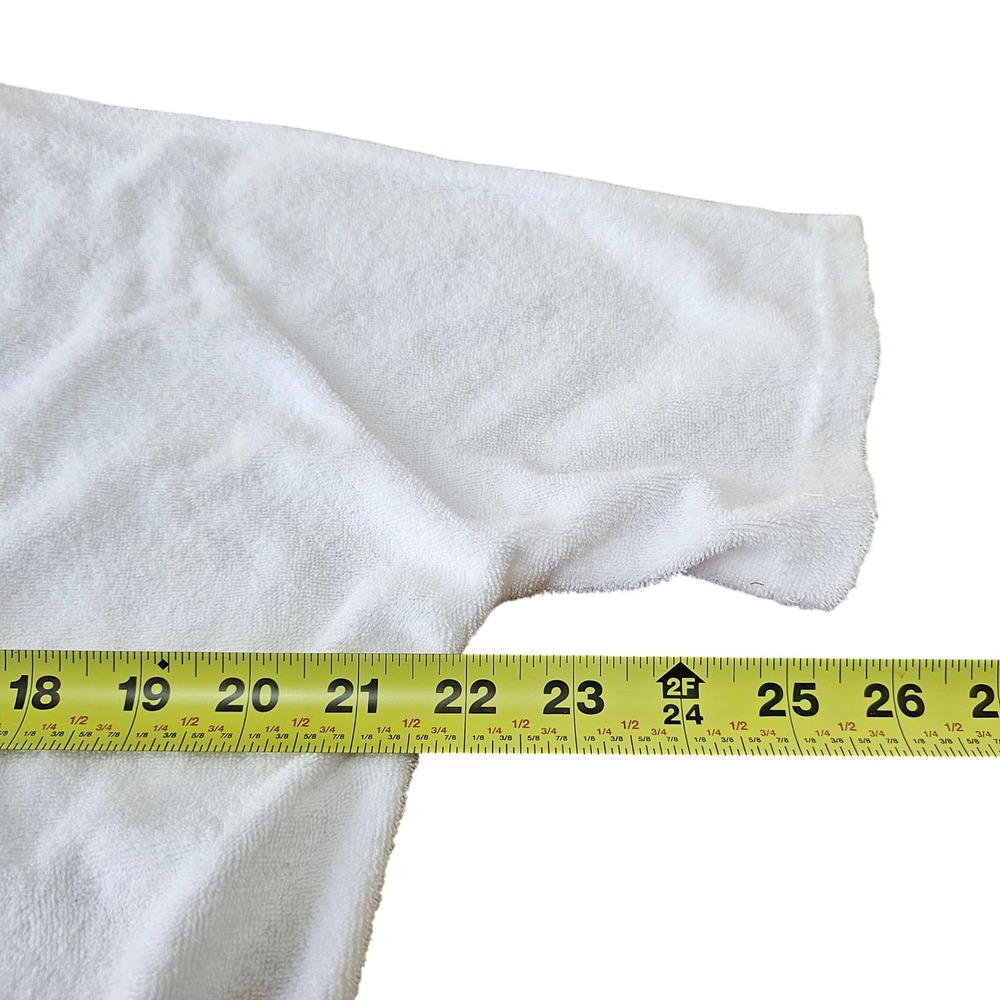 Vintage Gloria's Fashions Terry Cloth Robe Womens Small White Pastel Buttons - Picture 8 of 8